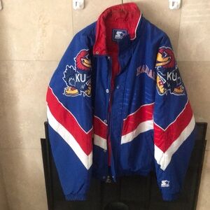Vintage Starter Kansas Jayhawks Blue & Red Varsity Jacket